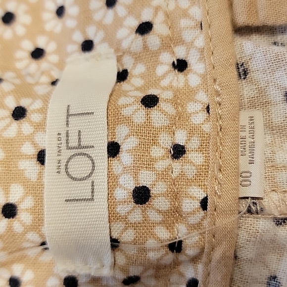 LOFT Size 00 Daisy Print Linen Cotton Blend RIviera Shorts, Exc. Used Condition - Picture 12 of 13